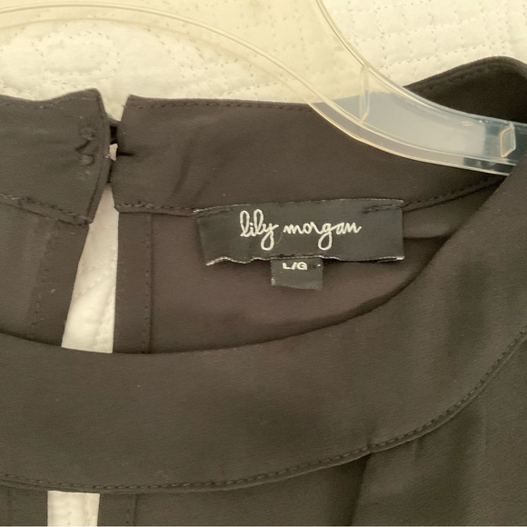 LILLY MORGAN, BLACK SHEER BLOUSE WITH KEY HOLES, SIZE: L/G - Picture 11 of 13